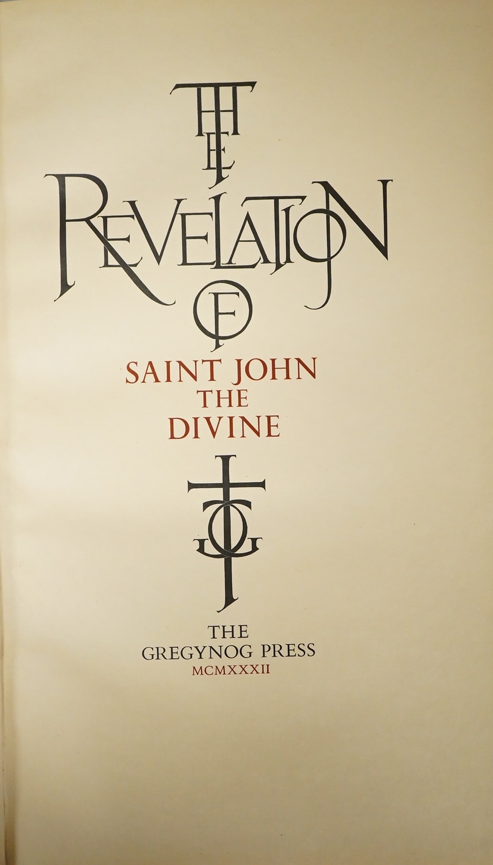 The Gregynog Press - The Revelation of Saint John the Divine. Limited Edition (of 250 numbered copies). 41 (some full page) wood engraved illus. (by Blair Hughes-Stanton), title and elsewhere with some red printing: orig